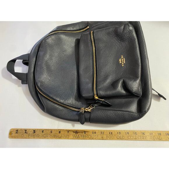 Coach Pebbled Leather Backpack – Dark Navy/Gray Authentic Designer Bag - Picture 7 of 14